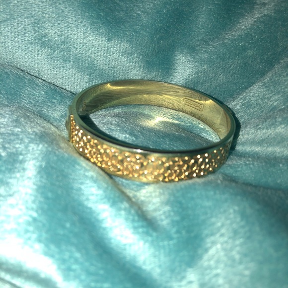 Coach Signature “C” Bangle Gold Tone Bracelet - Picture 2 of 3